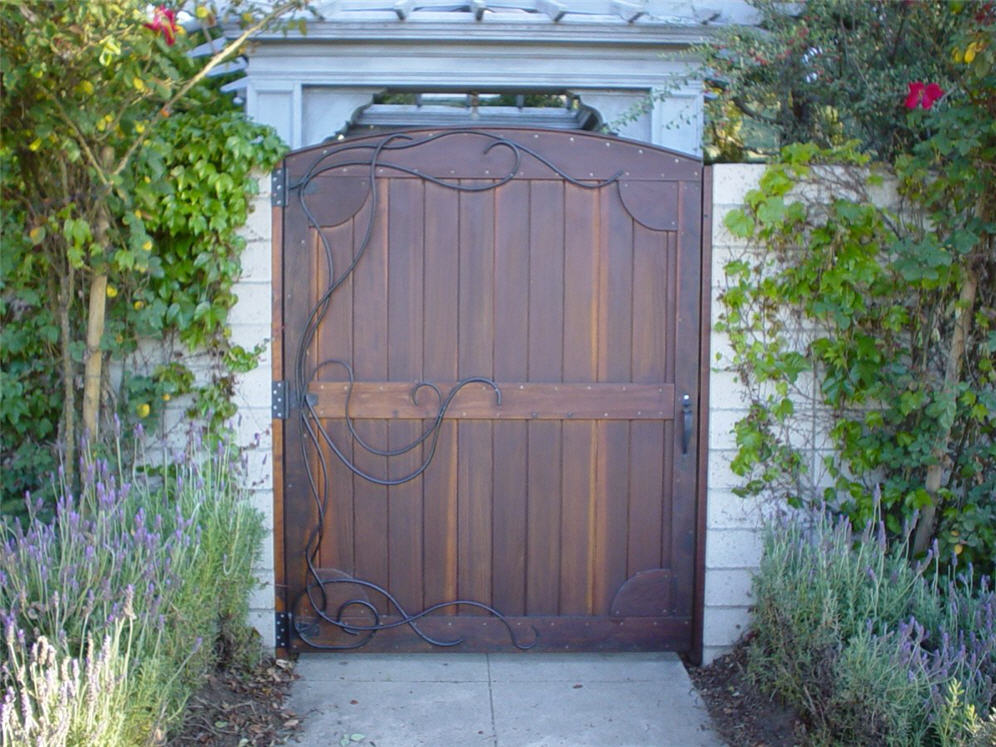 Elegant Iron and Wood Gate